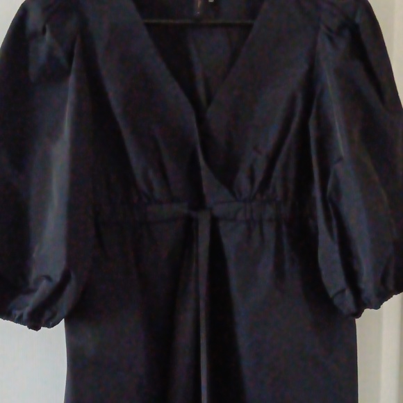 BCBG Navy blue Ballon sleeve, v neck dress - Picture 3 of 7